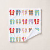 夏のビーチテーマサンダルパターンビーチサンダル バスタオルセット (ウォッシュタオル)