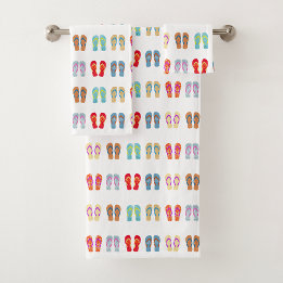 夏のビーチテーマサンダルパターンビーチサンダル バスタオルセット