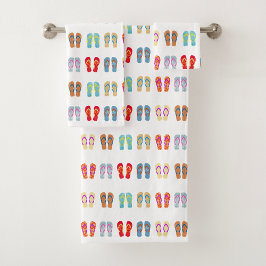 夏のビーチテーマサンダルパターンビーチサンダル バスタオルセット