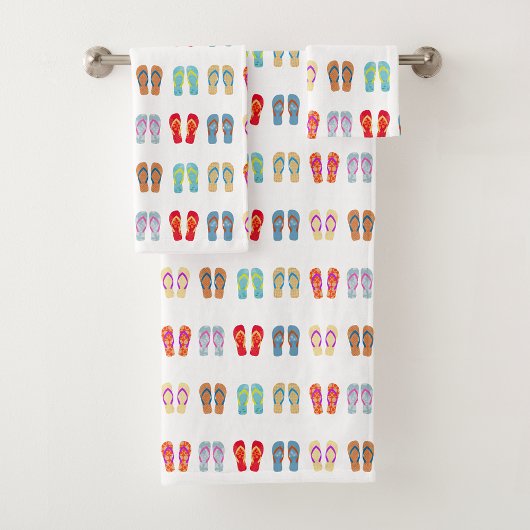 夏のビーチテーマサンダルパターンビーチサンダル バスタオルセット