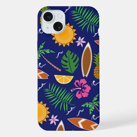夏のビーチデザイン iPhoneケース (裏面)