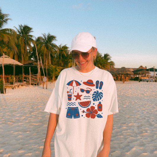 夏のビーチトレンドサマー Tシャツ