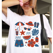 夏のビーチトレンドサマー Tシャツ