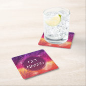 夏のビーチナイトパームゲットネイキッド スクエアペーパーコースター (インサイチュ)