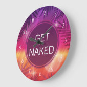 夏のビーチナイトパームゲットネイキッド ラージ壁時計 (傾斜)