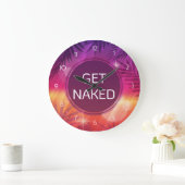 夏のビーチナイトパームゲットネイキッド ラージ壁時計 (ホーム)