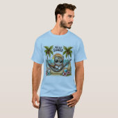 夏のビーチネコ Tシャツ (正面フル)
