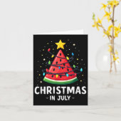 夏のビーチバケーションクリスマスインジュアルスイカ カード (黄色い花)