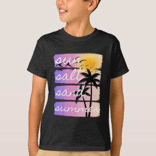 夏のビーチバケーション 塩 陽光 砂浜 日没 クルーズ Tシャツ