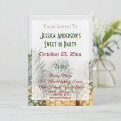 夏のビーチパイナップルトロピカルスイート16誕生日 招待状 (スタンド正面)