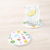 夏のビーチパターンサンドストーンコースター コースター (側面)