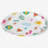 夏のビーチパターン紙プレート ペーパープレート (アングル)