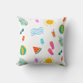 夏のビーチパターン装飾用クッション クッション (正面)