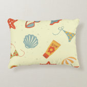 夏のビーチパターン アクセントクッション (正面)