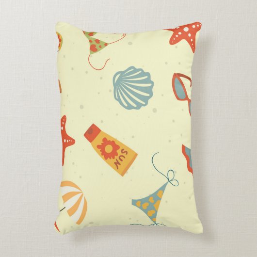 夏のビーチパターン アクセントクッション (正面(垂直))