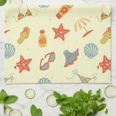 夏のビーチパターン キッチンタオル (折り畳み)