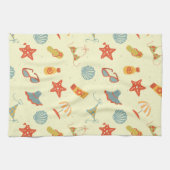 夏のビーチパターン キッチンタオル (横)