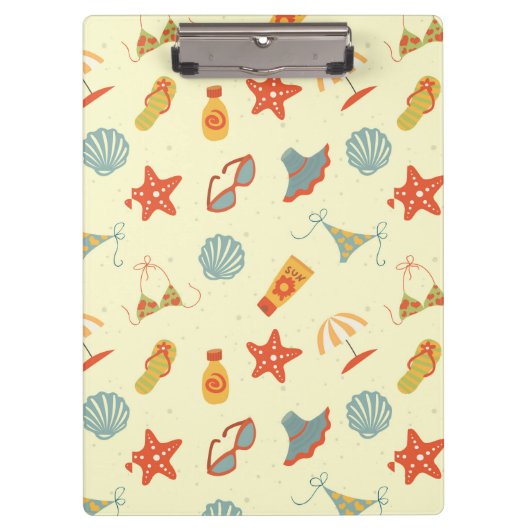 夏のビーチパターン クリップボード (正面)