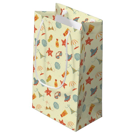 夏のビーチパターン スモールペーパーバッグ (裏面アングル)