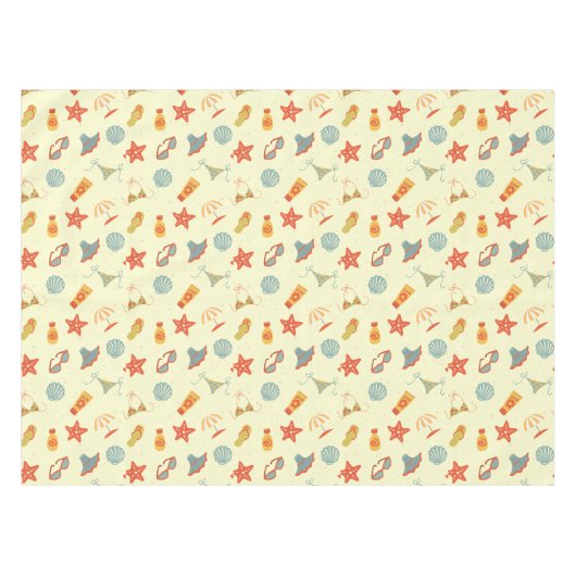 夏のビーチパターン テーブルクロス (正面(横))