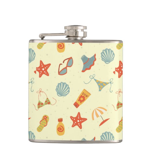 夏のビーチパターン フラスク (正面)