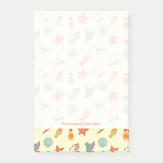 夏のビーチパターン ポストイット (正面)