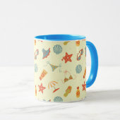 夏のビーチパターン マグカップ (正面右)