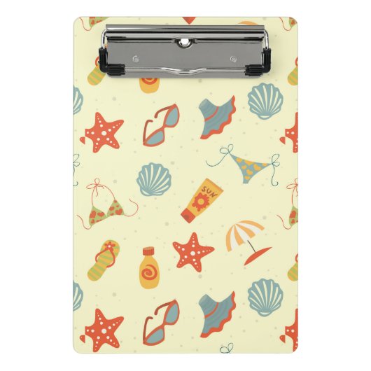 夏のビーチパターン ミニクリップボード (正面)
