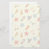 夏のビーチパターン 便箋 (正面/裏面)