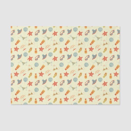 夏のビーチパターン 薄葉紙 (正面)