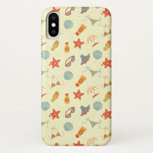 夏のビーチパターン iPhone X ケース