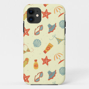 夏のビーチパターン iPhone 11 ケース