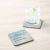 夏のビーチパーソナライズされた結婚式の引き出物 コースター (右側)