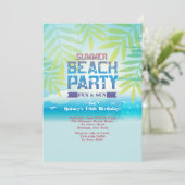夏のビーチパーティの招待状 招待状 (スタンド正面)