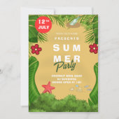 夏のビーチパーティの招待状 招待状 (正面)