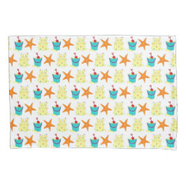 夏のビーチパーティーサンドキャッスルヒトペールショベル 枕カバー