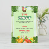 夏のビーチパーティー招待状 招待状 (スタンド正面)