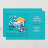 夏のビーチパーティー招待状 招待状 (正面/裏面)