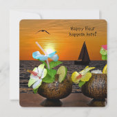 夏のビーチパーティー招待状 招待状 (正面)