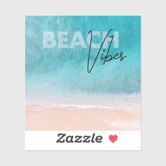 夏のビーチビベス引用文海サンドビニールステッカー シール (シート)