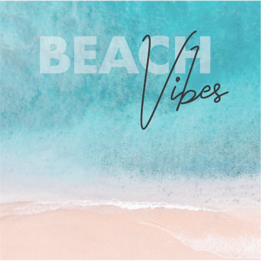 夏のビーチビベス引用文海サンドビニールステッカー シール (正面)