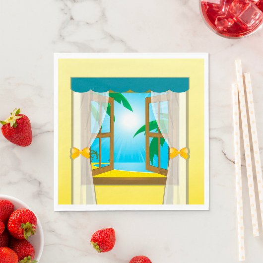 夏のビーチビュー スタンダードランチョンナプキン