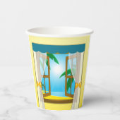 夏のビーチビュー 紙コップ (正面)