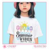 夏のビーチビーズカスタマイズ可能な女の子 Tシャツ