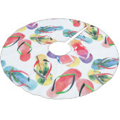 夏のビーチビーチサンダルパターン ブラッシュドポリエステルツリースカート (アングル)