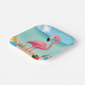 夏のビーチピンクフラミンゴベビーシャワー ペーパープレート (傾斜あり)