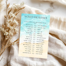 夏のビーチブライダルシャワーは彼女はむしろゲームだろう