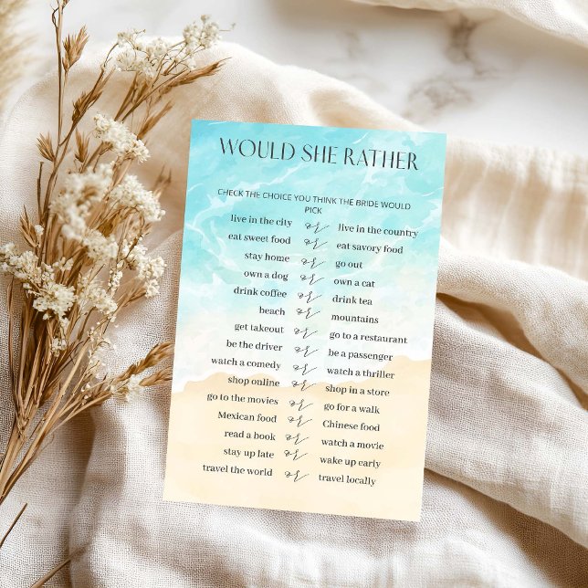 夏のビーチブライダルシャワーは彼女はむしろゲームだろう (クリエイターアップロード済み)