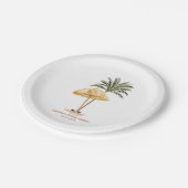 夏のビーチブライダルシャワー ペーパープレート (アングル)