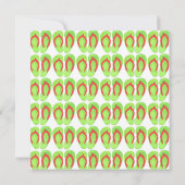 夏のビーチプールパーティーグリーンフリップフロップサンダル 招待状 (裏面)